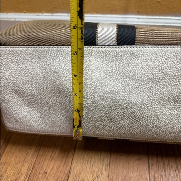 Coach Beige and Cream Stripe Tote - Picture 6 of 11
